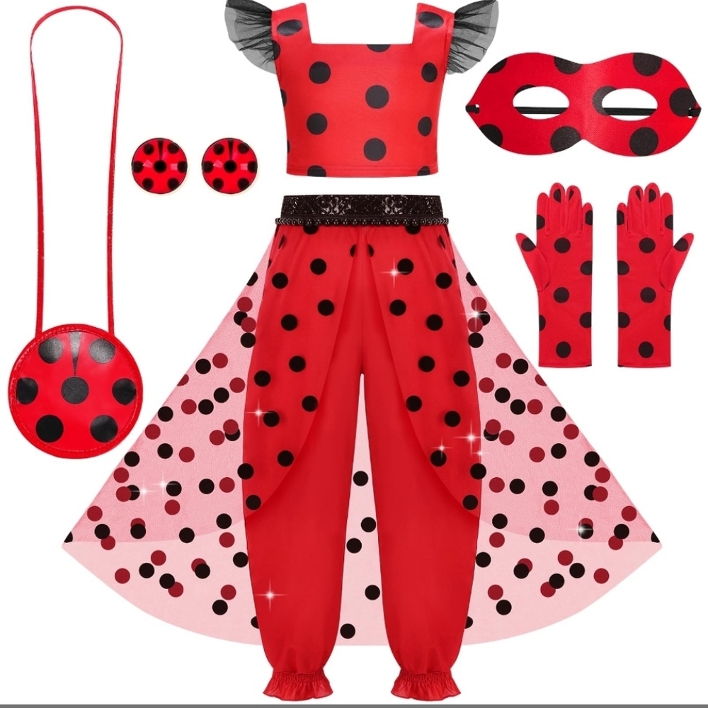 Kids Ladybug Superhero Costume Set 3T